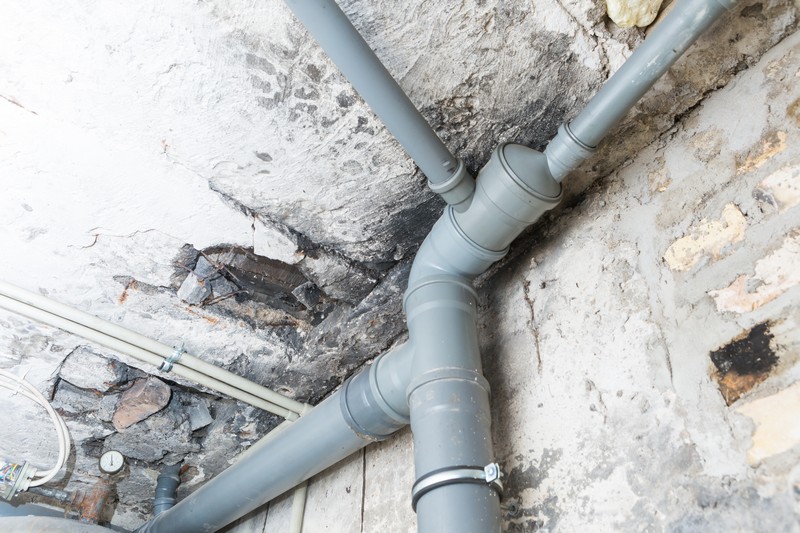 Sewer,Pipes,In,Home,Basement.,System,Of,Gray,Sanitary,Pipes